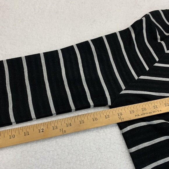 Chico's Women's Stripe Tunic Cowl Neck Lightweight Sweater Sz 1 8/10 Black Gray - Picture 5 of 9